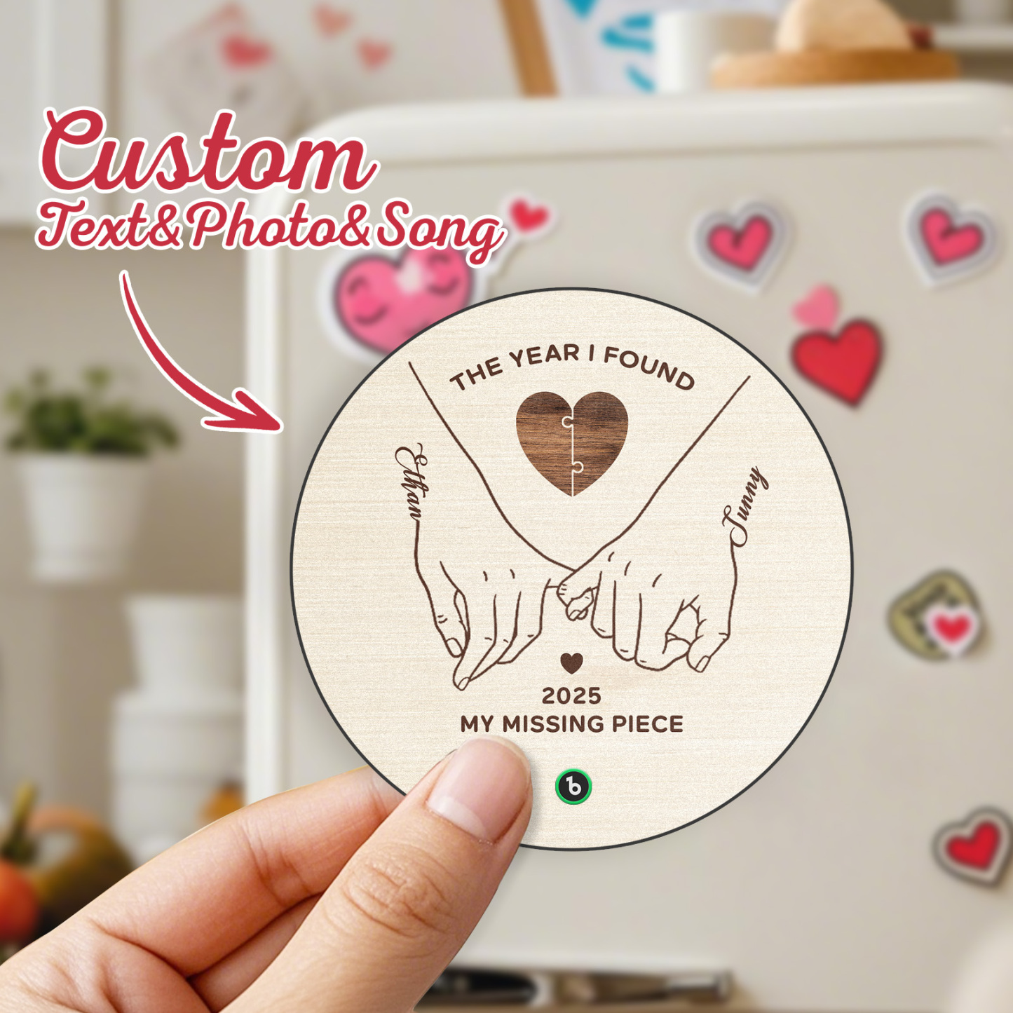 The Year I Found My Missing Piece Custom Photo Music Fridge Magnet Personalized Fridge Magnet Anniversary Gifts Gifts for Couples