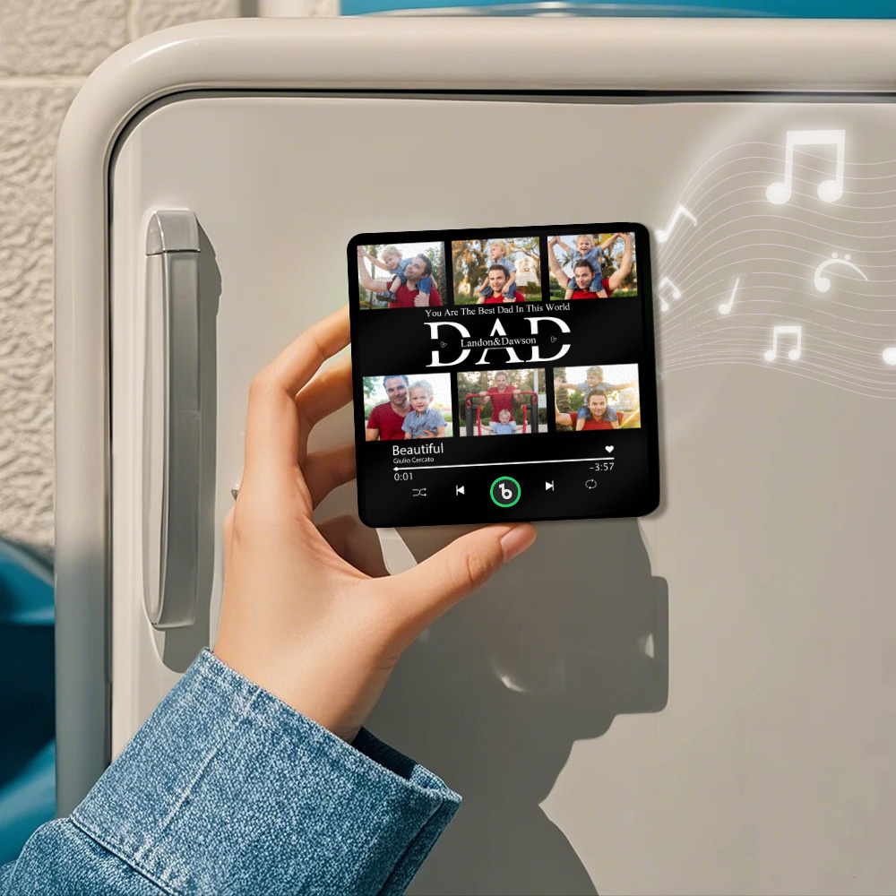 Custom Music Fridge Magnets Custom Music Fridge Magnet Colorful Frame Album Fridge Magnet Can Play Songs Gift for Dad - Giftlab