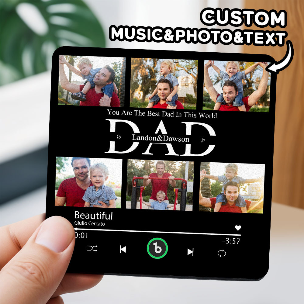 Custom Music Fridge Magnets Custom Music Fridge Magnet Colorful Frame Album Fridge Magnet Can Play Songs Gift for Dad - Giftlab