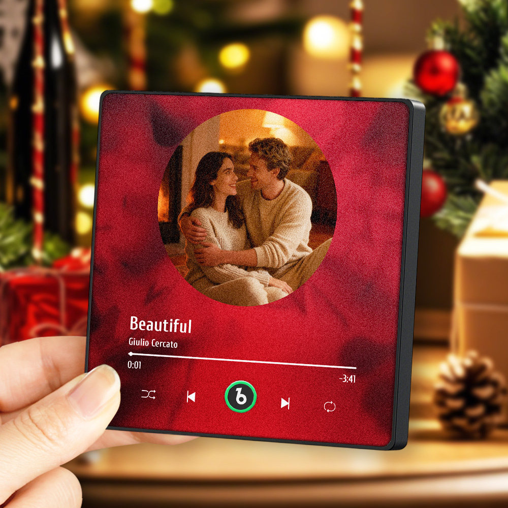 Christmas Gifts Custom Music Fridge Magnet Music Album Fridge Magnet Photo Music Wall Photo Sticker Music Movement That Can Be Played Gift Idea - myfacesockseu