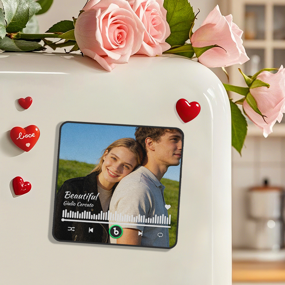 Valentine's Day Gifts Custom Music Fridge Magnet Music Album Fridge Magnet Photo Music Wall Photo Music Movement That Can Be Played Gift Idea - myfacesockseu