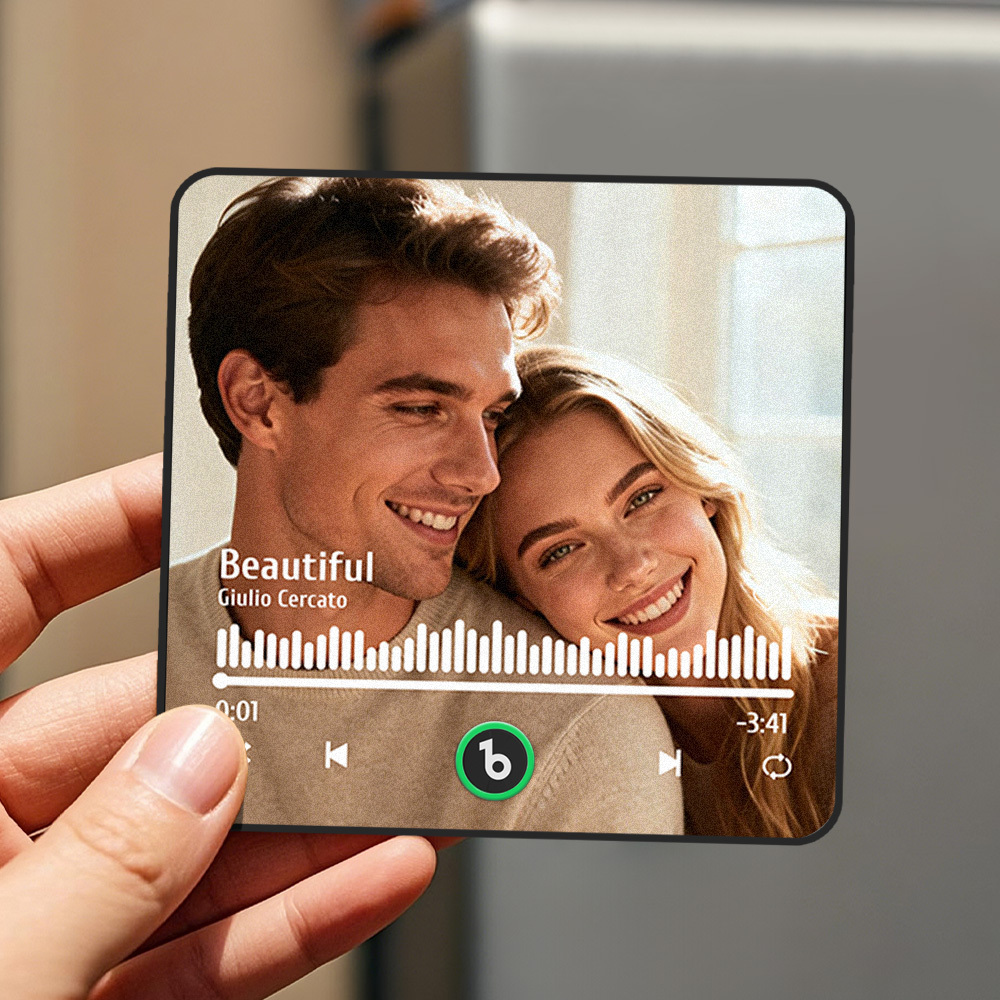 Valentine's Day Gifts Custom Music Fridge Magnet Music Album Fridge Magnet Photo Music Wall Photo Music Movement That Can Be Played Gift Idea - myfacesockseu