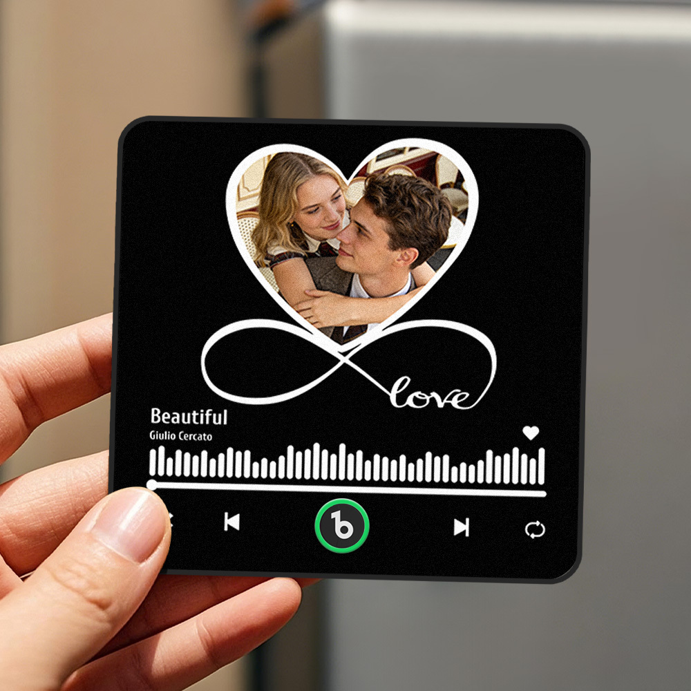 Valentine's Day Gifts Custom Music Fridge Magnet Music Album Fridge Magnet Photo Music Wall Photo Music Movement That Can Be Played Gift Idea - myfacesockseu