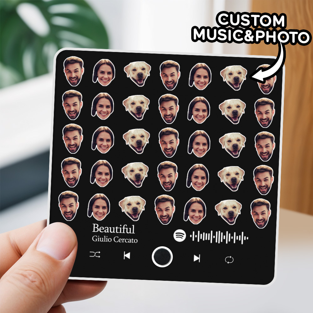 Custom Photo Album Music Fridge Magnet  Personalized Phone Music Fridge Magnet Pro Multi-Face Fridge Magnet - MyFaceSocks