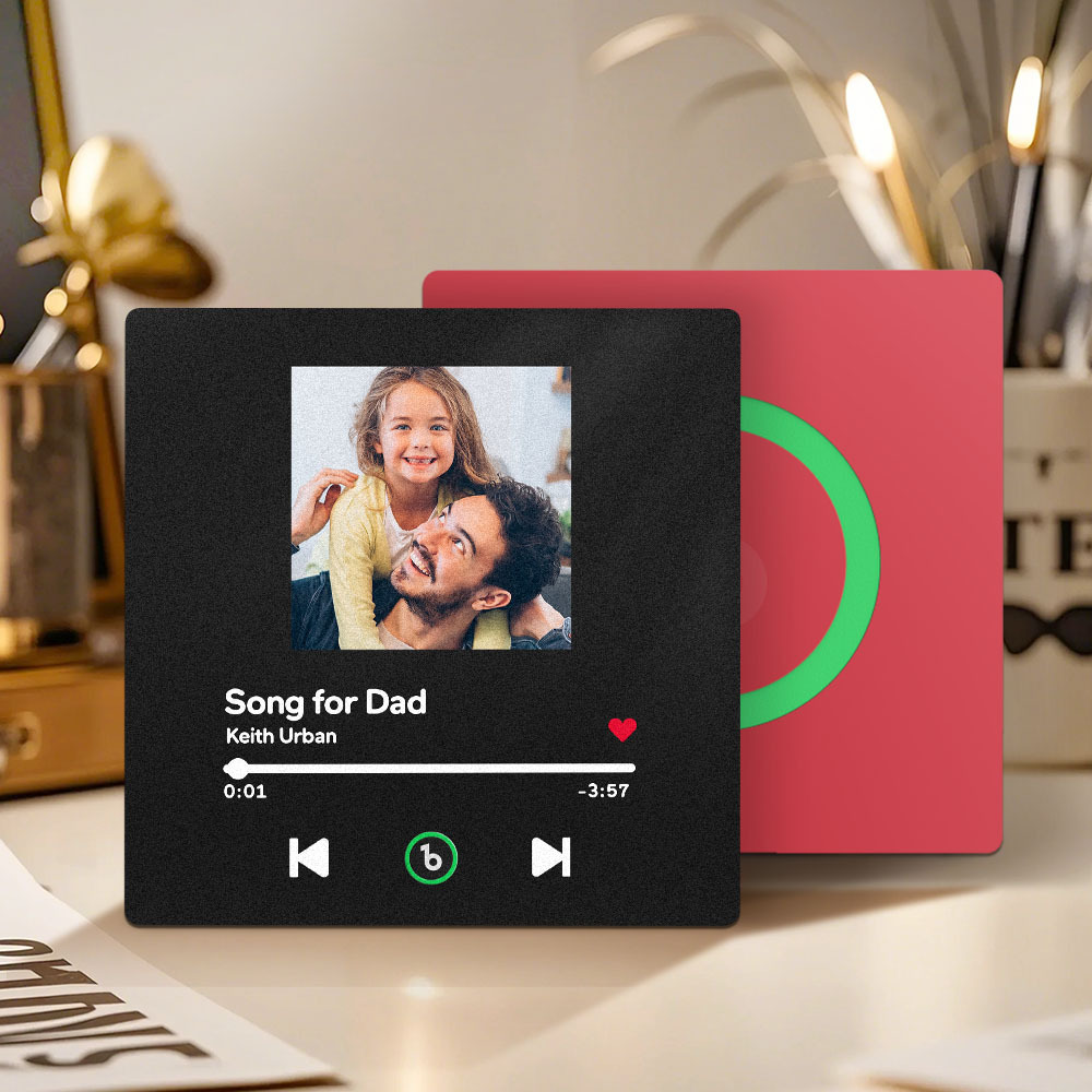 Custom Music And Photo Music Fridge Magnets Father's Day Gifts Frameless Fridgebeats - Giftlab