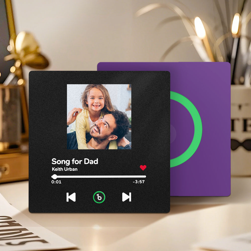 Custom Music And Photo Music Fridge Magnets Father's Day Gifts Frameless Fridgebeats - Giftlab
