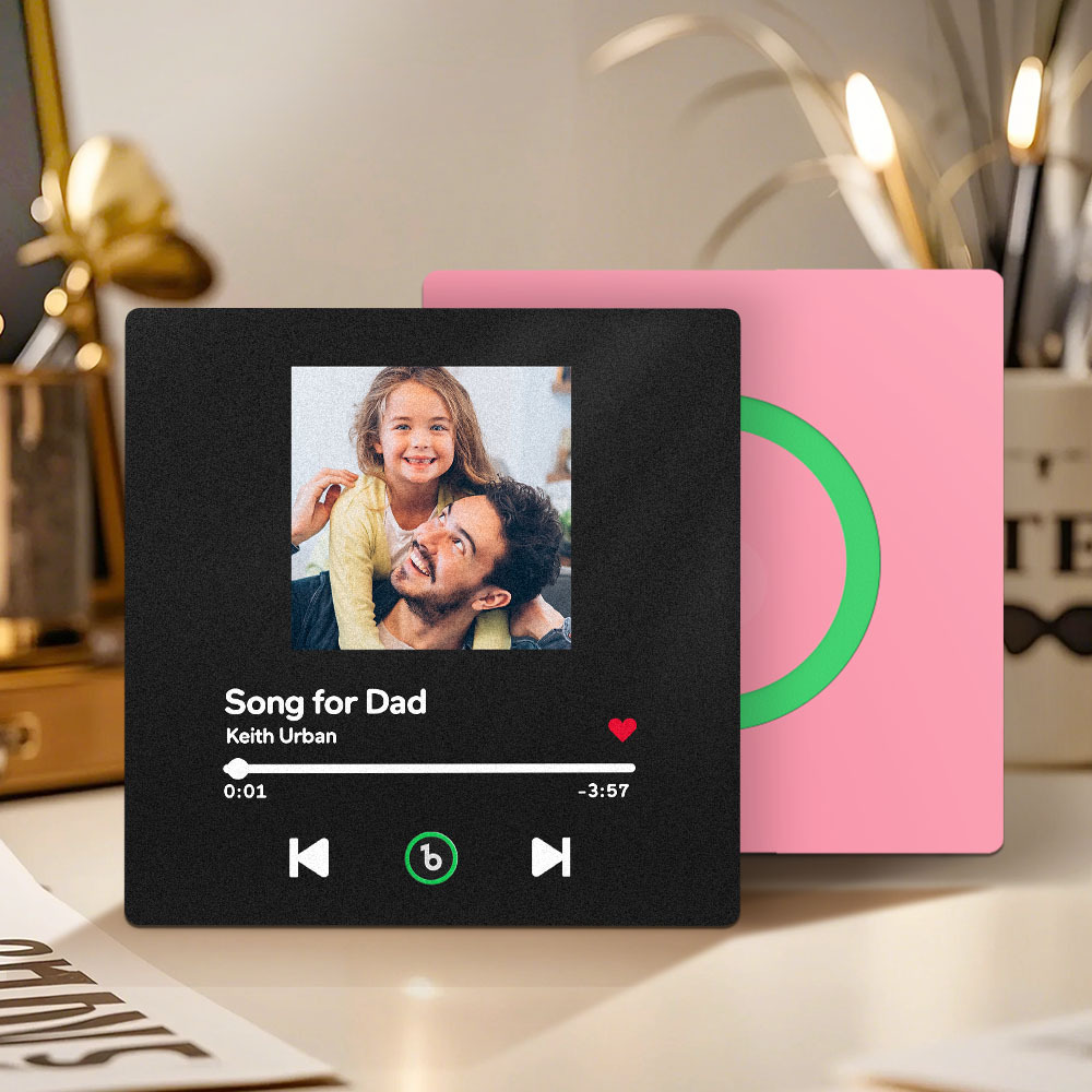 Custom Music And Photo Music Fridge Magnets Father's Day Gifts Frameless Fridgebeats - Giftlab