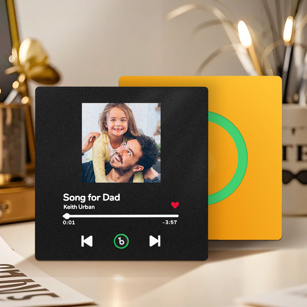 Custom Music And Photo Music Fridge Magnets Father's Day Gifts Frameless Fridgebeats - Giftlab