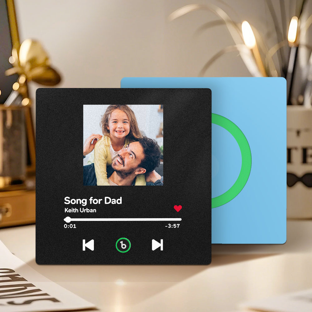 Custom Music And Photo Music Fridge Magnets Father's Day Gifts Frameless Fridgebeats - Giftlab