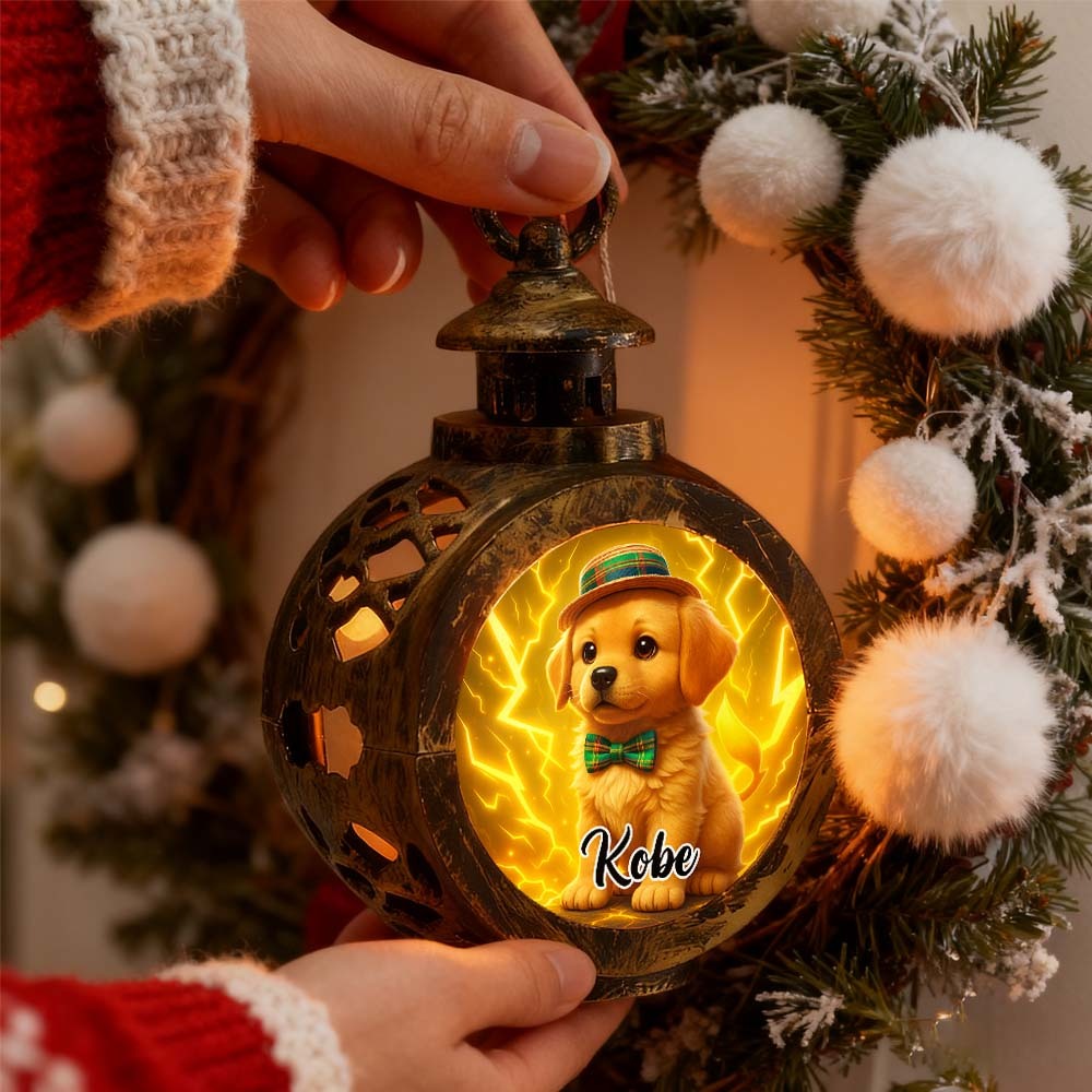 Custom Pet Photo Multiple Effects Available Lantern Ornament Personalized Custom 3D Effect Christmas Lantern - myfacesockseu