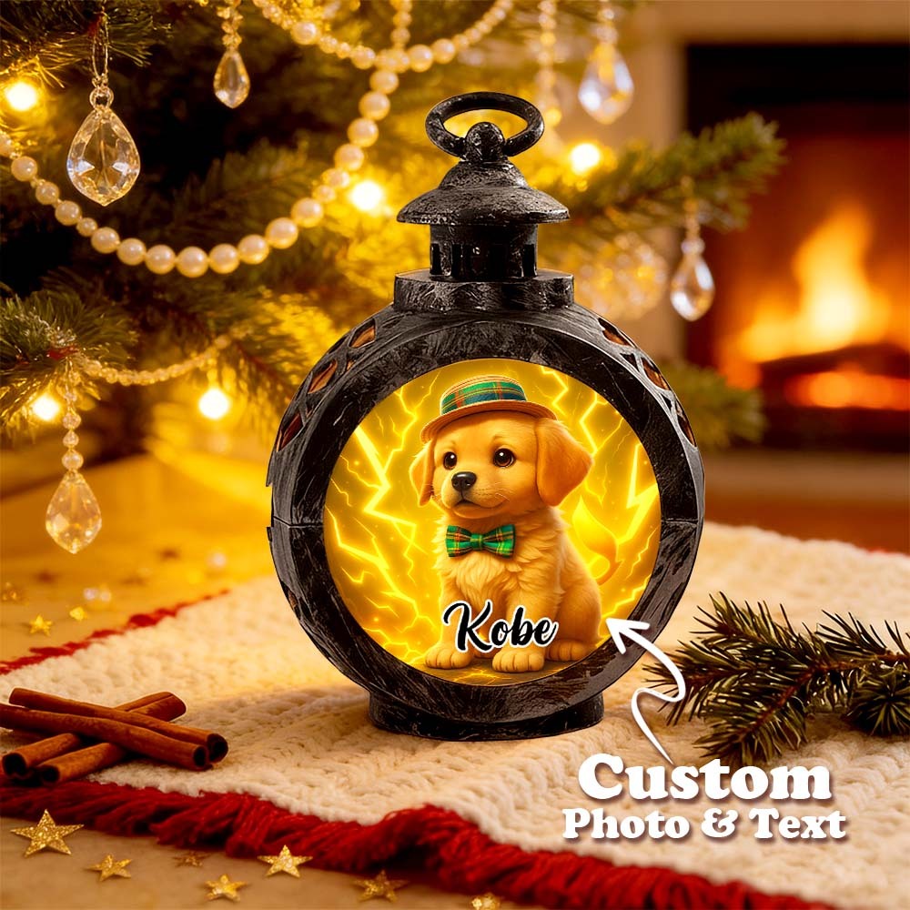 Custom Pet Photo Multiple Effects Available Lantern Ornament Personalized Custom 3D Effect Christmas Lantern - myfacesockseu