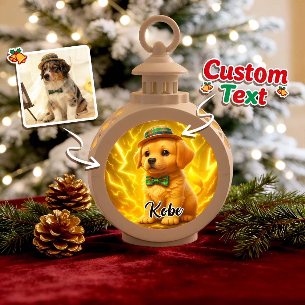 Custom Pet Photo Multiple Effects Available Lantern Ornament Personalized Custom 3D Effect Christmas Lantern - myfacesockseu