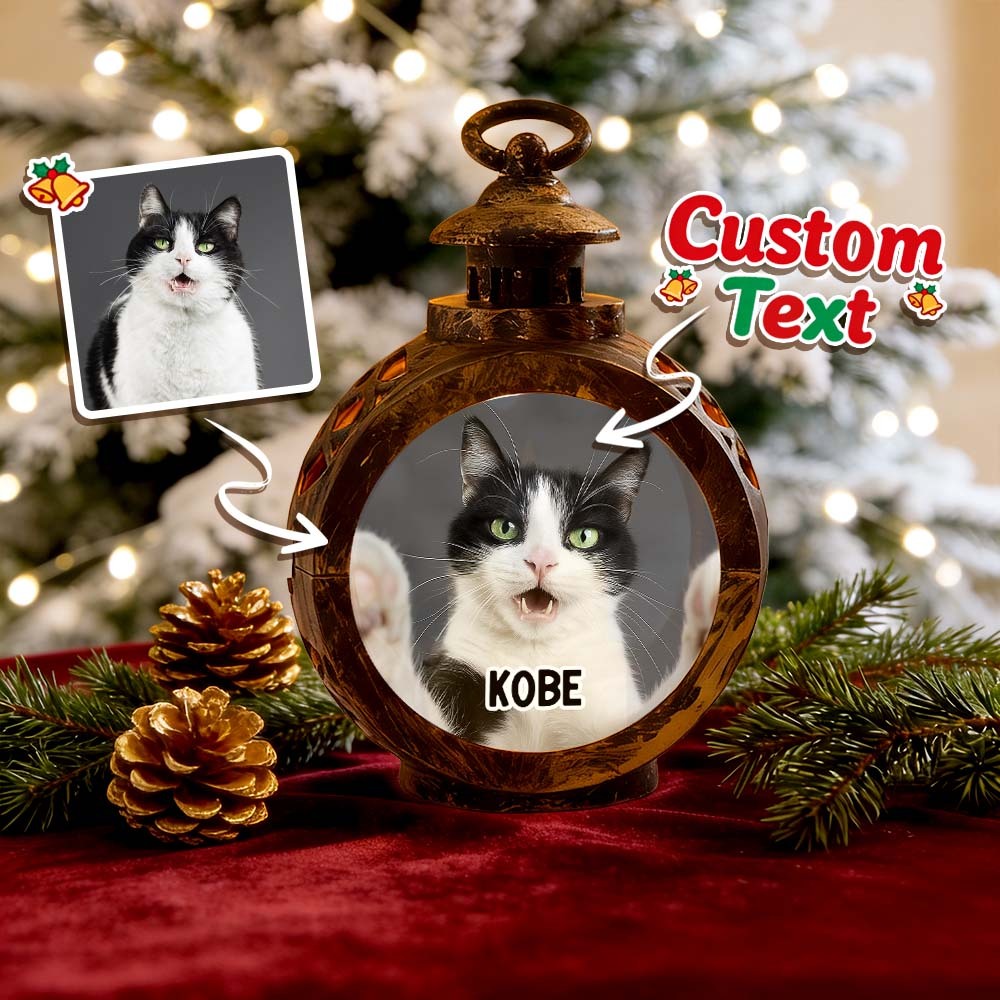 Custom Pet Photo Multiple Effects Available Lantern Ornament Personalized Custom 3D Effect Christmas Lantern - myfacesockseu
