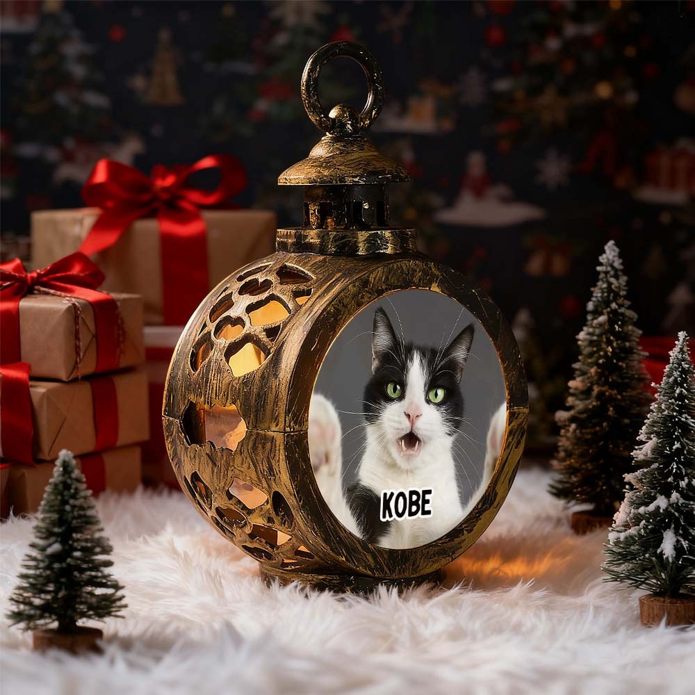 Custom Pet Photo Multiple Effects Available Lantern Ornament Personalized Custom 3D Effect Christmas Lantern - myfacesockseu