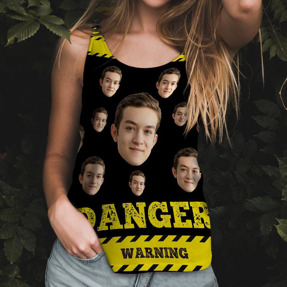 Custom Face Tank Top Danger - MyFaceSocksEU