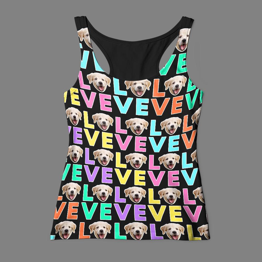 Custom Face Tank Top LOVE - MyFaceSocksEU