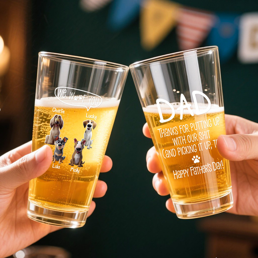 Fathers Day Gift Cup Personalized Gifts For Dad Gift Dad Birthday Gift, Personalised Beer Glass, The Day You Became My Dad - myfacesockseu