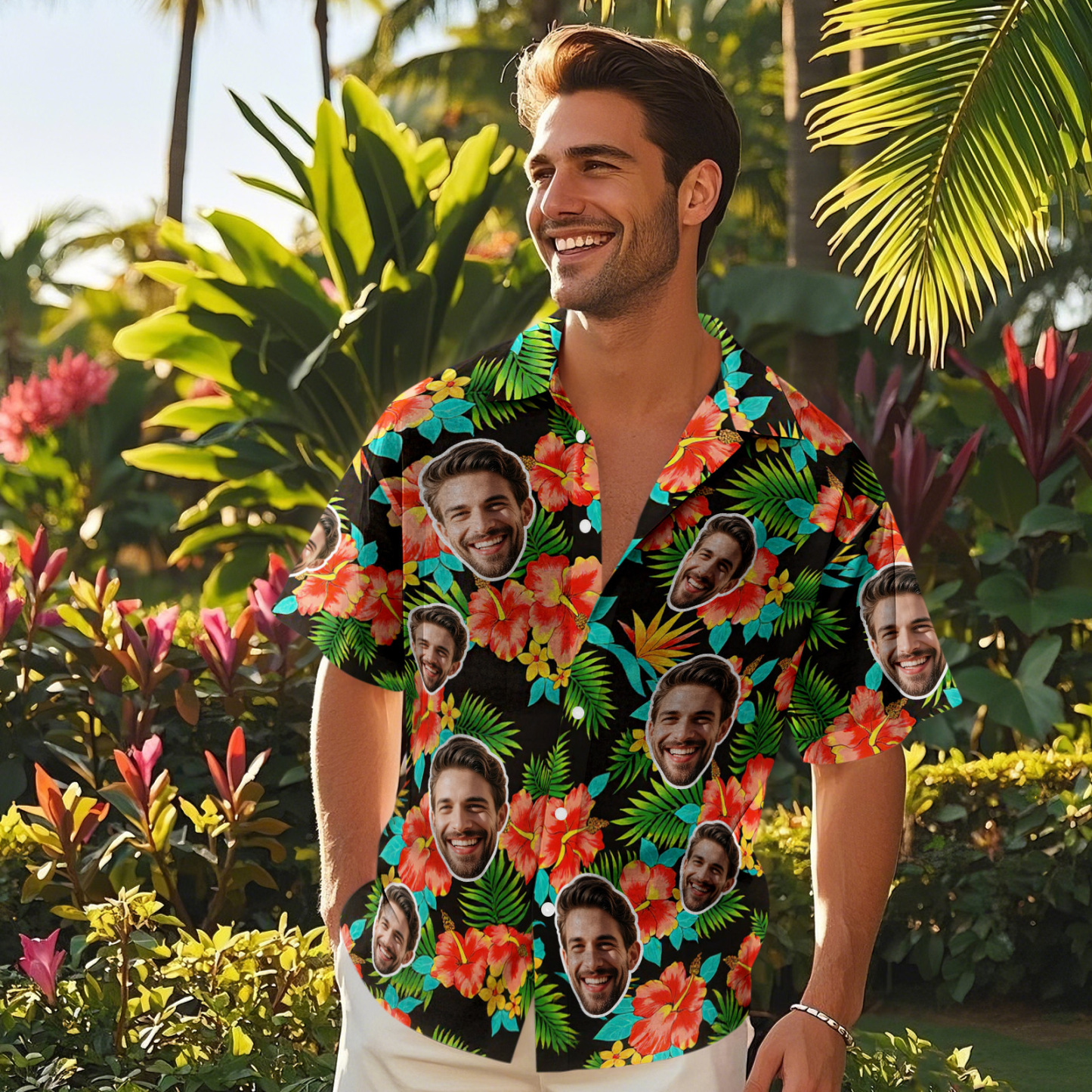 Custom Hawaiian Shirts Face Mens Aloha Shirt Sewing Pattern Hawaiian Shirt Gift for Summer Vibe Holiday - myfacesockseu