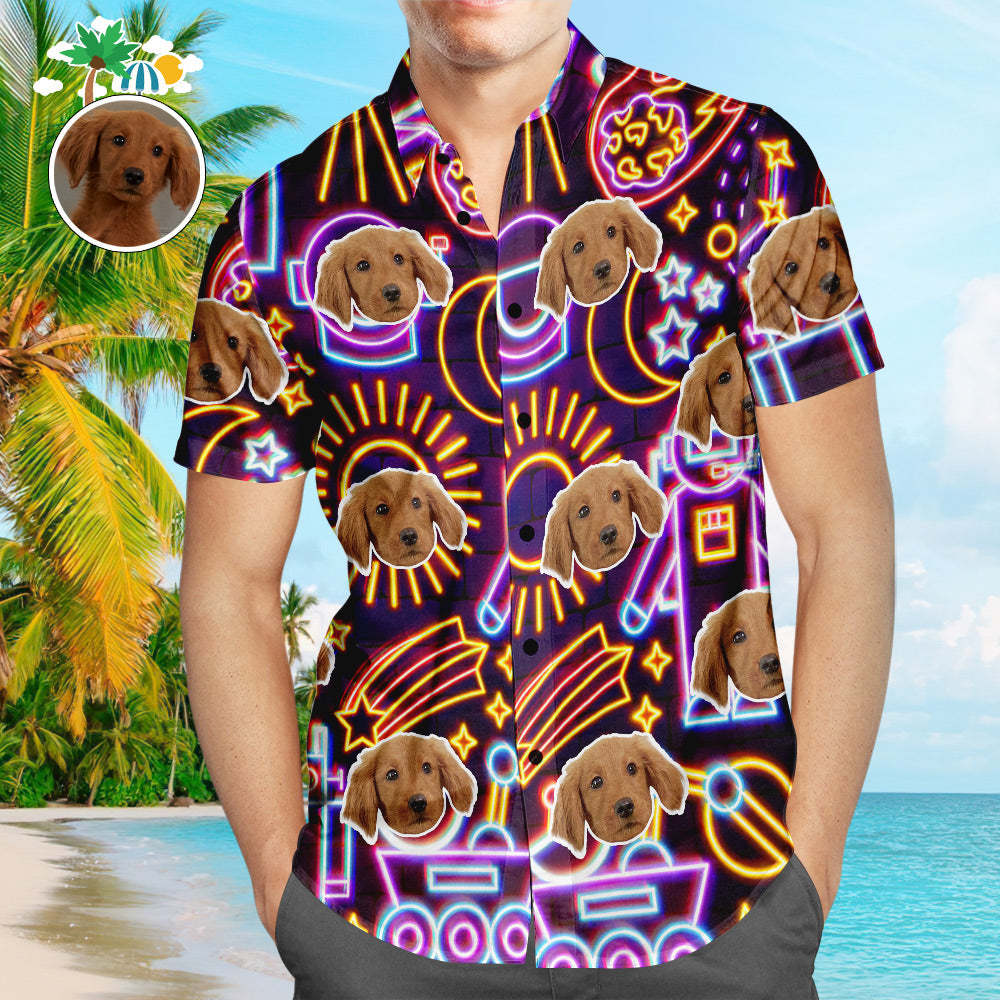 Custom Face Hawaiian Shirt Science Fiction Men's Popular All Over Print Fashion Hawaiian Beach Shirt Holiday Gift - MyFaceSocksEU