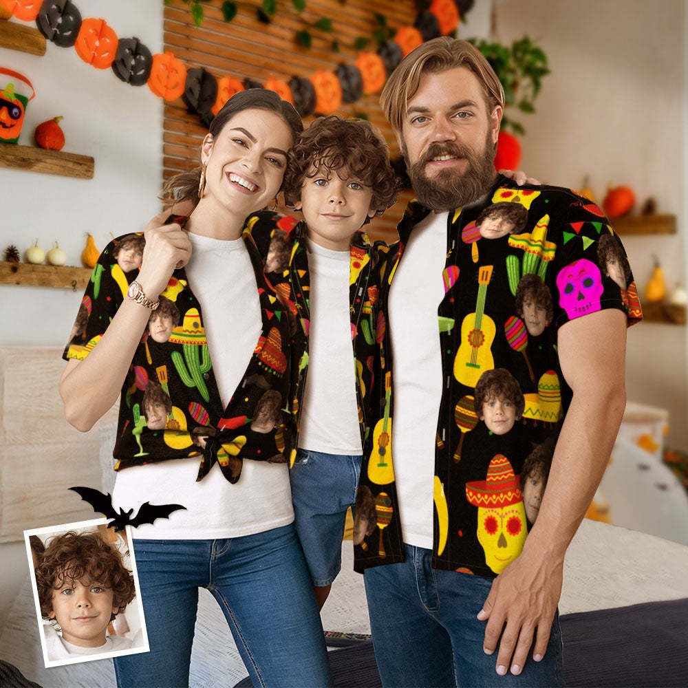 Custom Face Family Matching Hawaiian Outfit Halloween Party Parent-child Wears - MyFaceSocksEU
