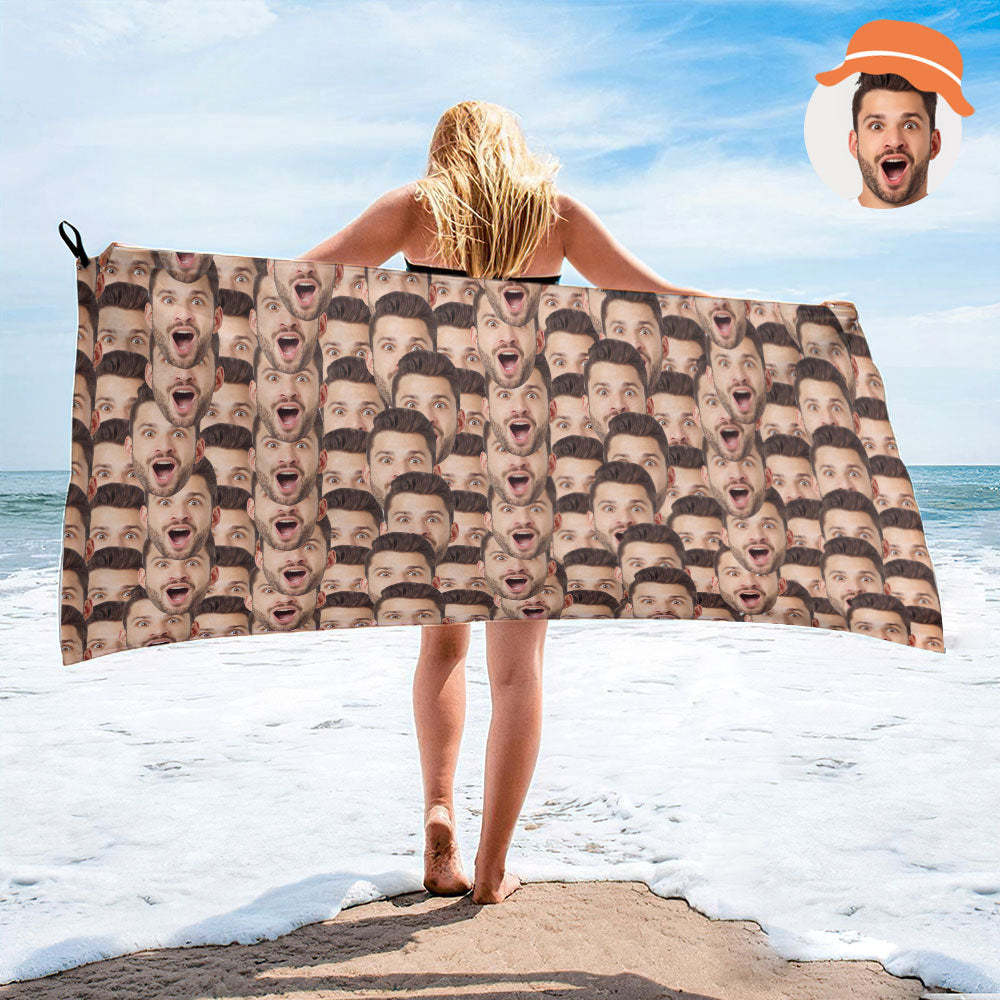 Custom Face Seamless Towel Personalized Photo Towel Funny Gift - MyFaceSocksEU