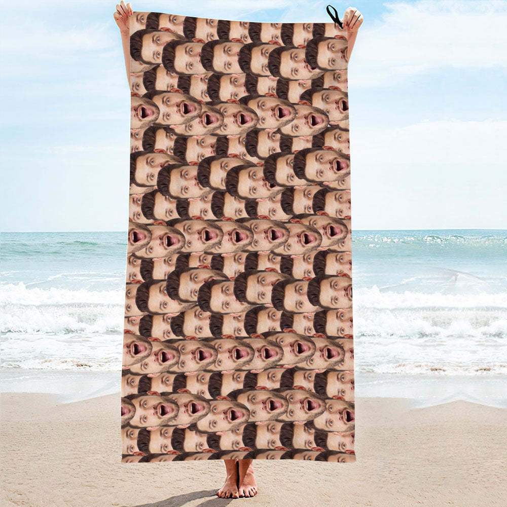 Custom Face Seamless Towel Personalized Photo Towel Funny Gift - MyFaceSocksEU