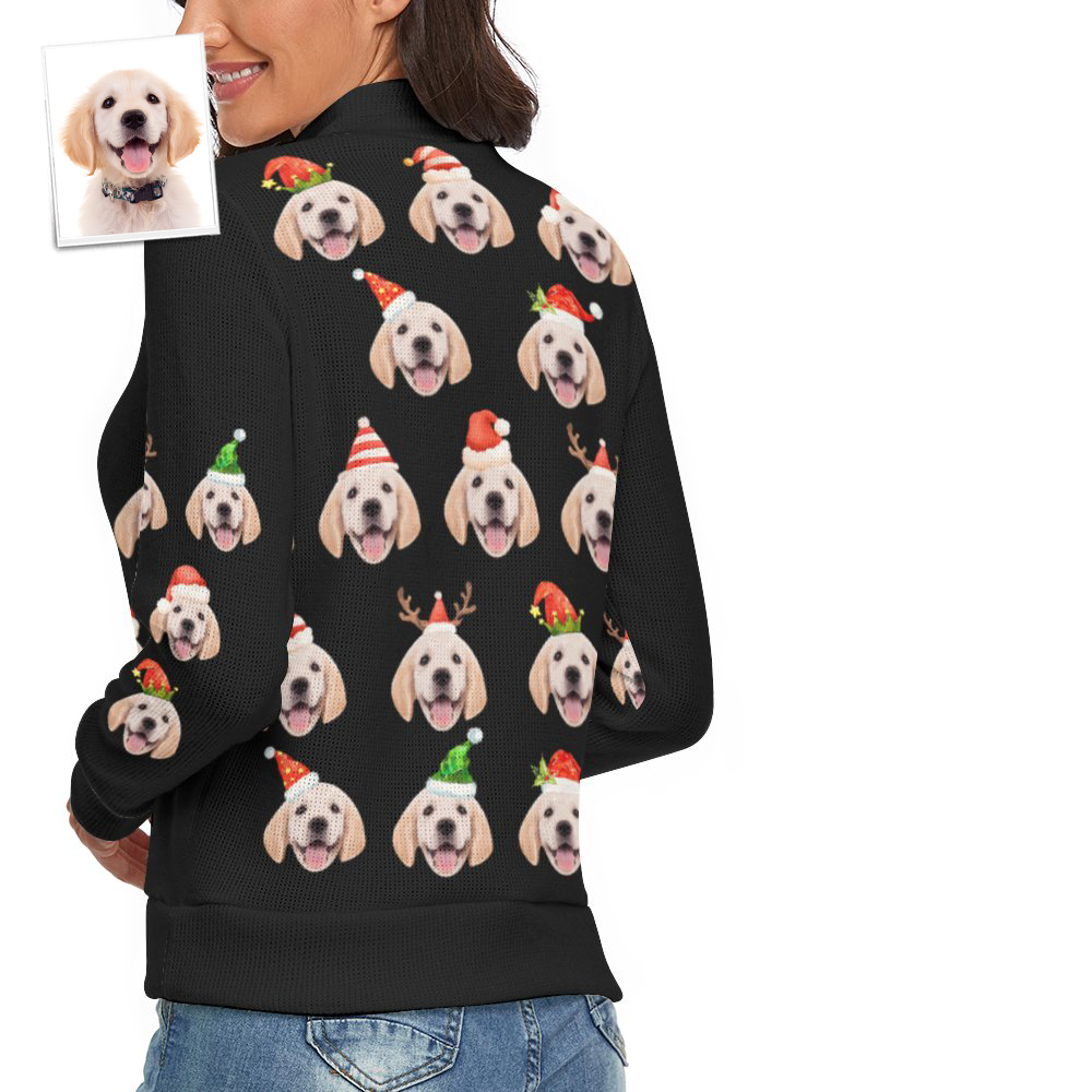 Custom Face Women Christmas Pet Theme Sweater Spandex Comfortable - MyFaceSocksEU