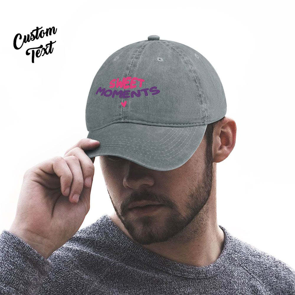 Custom Cap Personalised Baseball Caps with Text Adults Unisex Printed Fashion Cowboy Caps Gift - MyFaceSocksEU