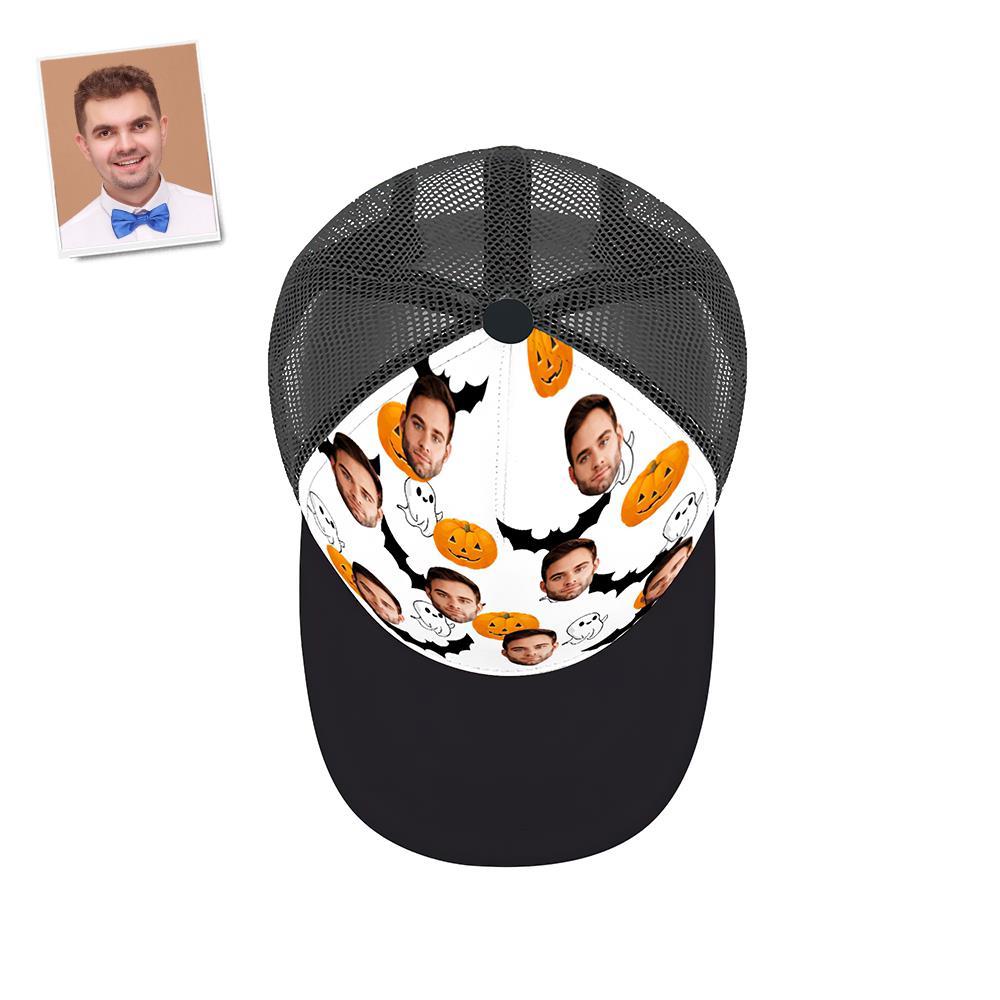 Custom Cap Personalised Face Baseball Caps Adults Unisex Printed Fashion Caps Gift - Pumpkins and Ghosts - MyFaceSocksEU