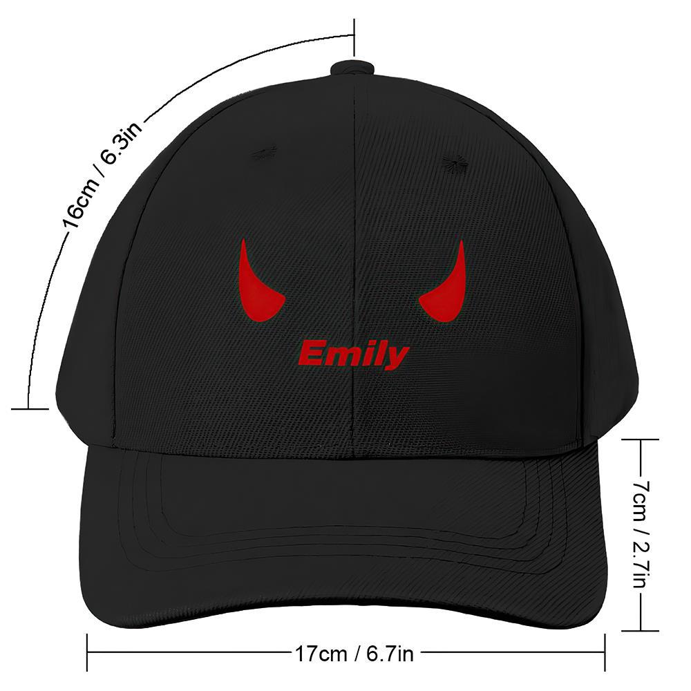 Custom Cap Personalised Baseball Caps with Text Adults Unisex Printed Fashion Caps Gift - Devil Horns - MyFaceSocksEU