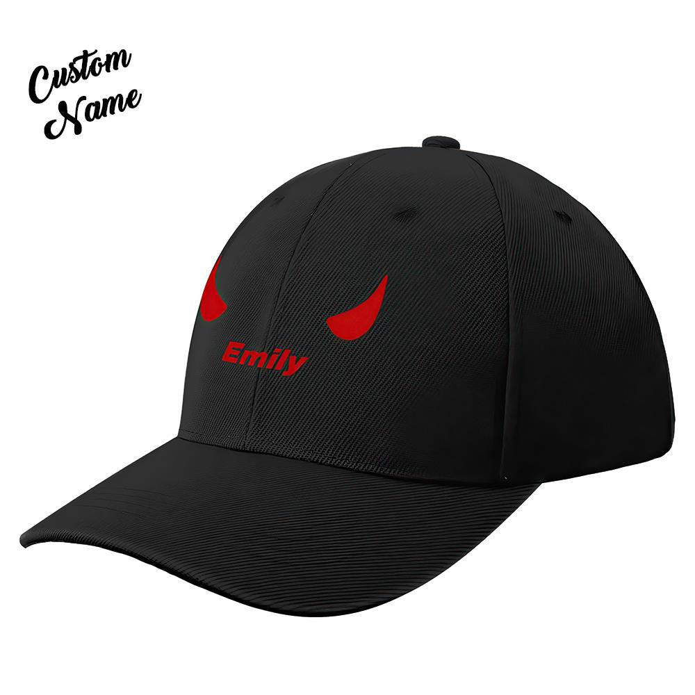 Custom Cap Personalised Baseball Caps with Text Adults Unisex Printed Fashion Caps Gift - Devil Horns - MyFaceSocksEU