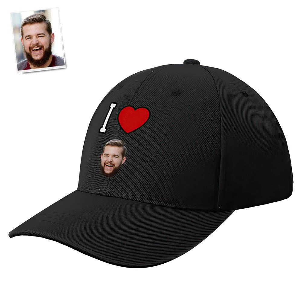 Custom Cap Personalised Face Baseball Caps Adults Unisex Printed Fashion Caps Gift - I Love - MyFaceSocksEU