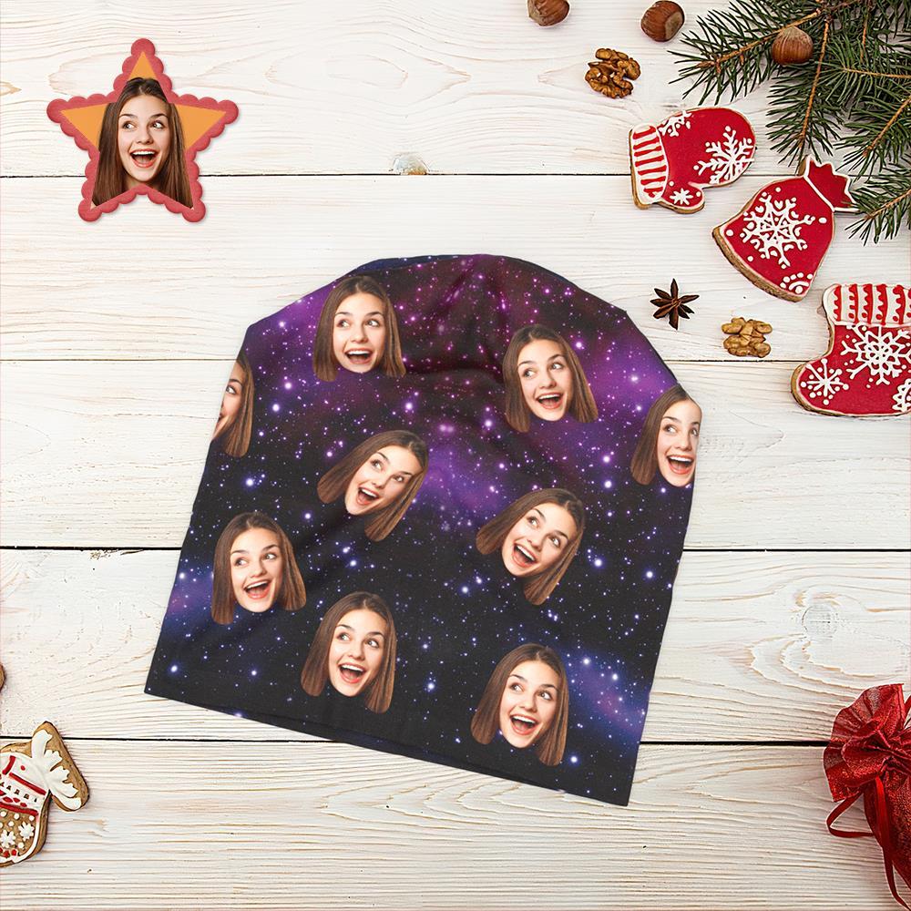 Custom Full Print Pullover Cap Personalized Photo Beanie Hats Gift for Him - Starry Sky - MyFaceSocksEU