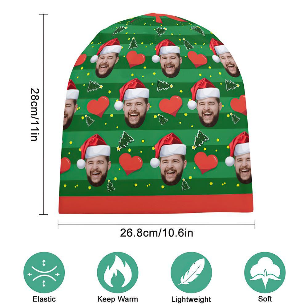 Custom Full Print Pullover Cap Personalized Photo Beanie Hats Christmas Gift for Her - Love Heart - MyFaceSocksEU