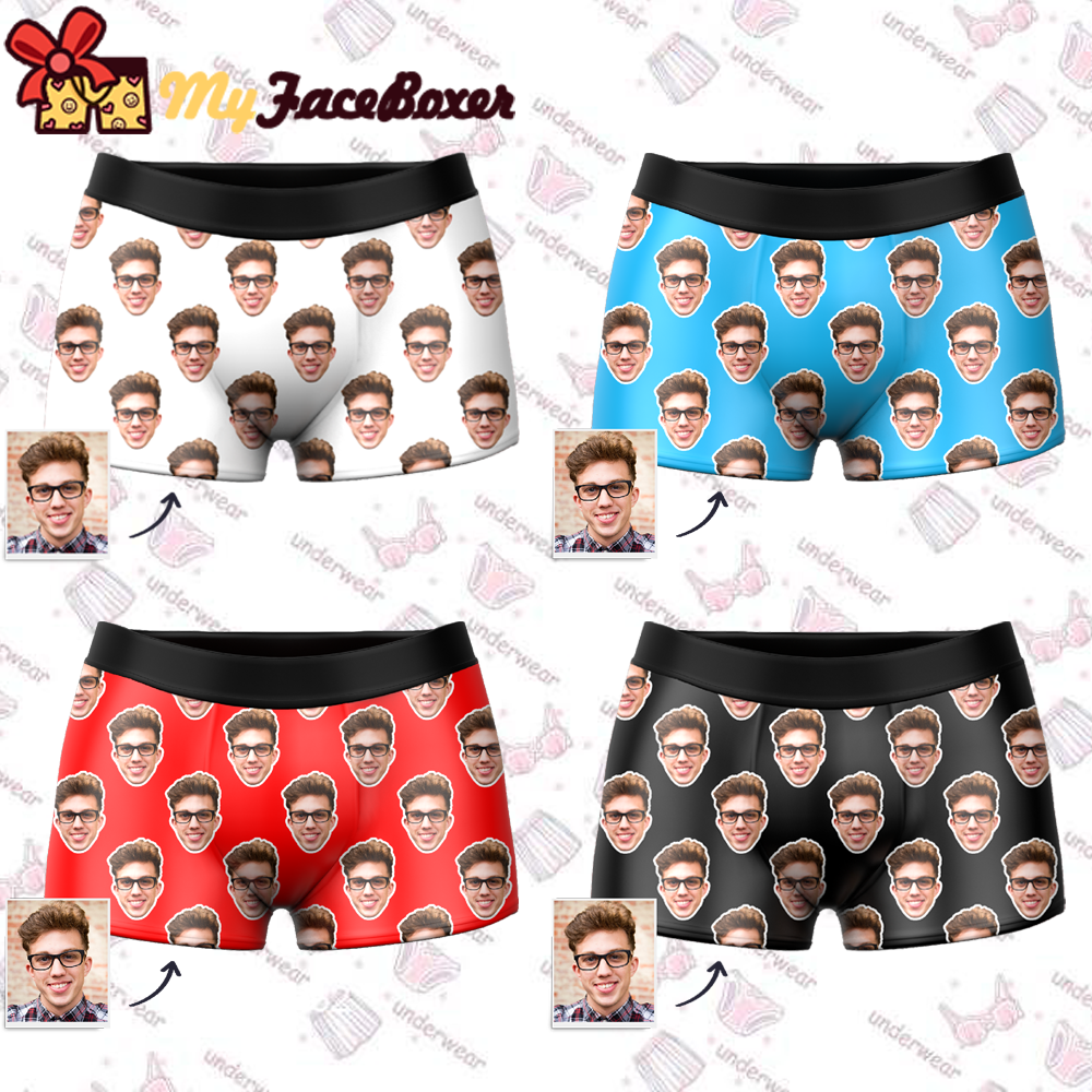 Men's Custom Colorful Face Boxer Shorts 3D Online Preview Personalized LGBT Gifts - MyFaceSocksEU