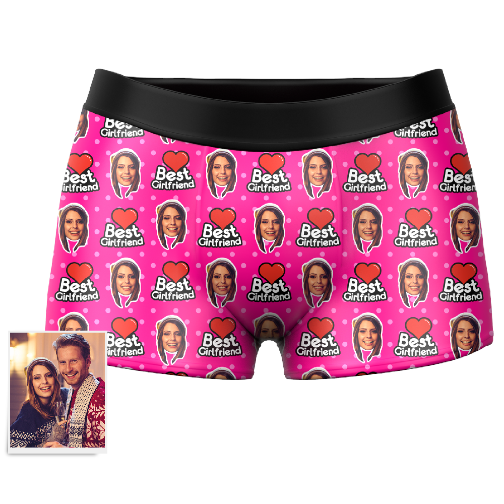 Men's Best Girlfriend 3D Online Preview Custom Face Boxer Shorts