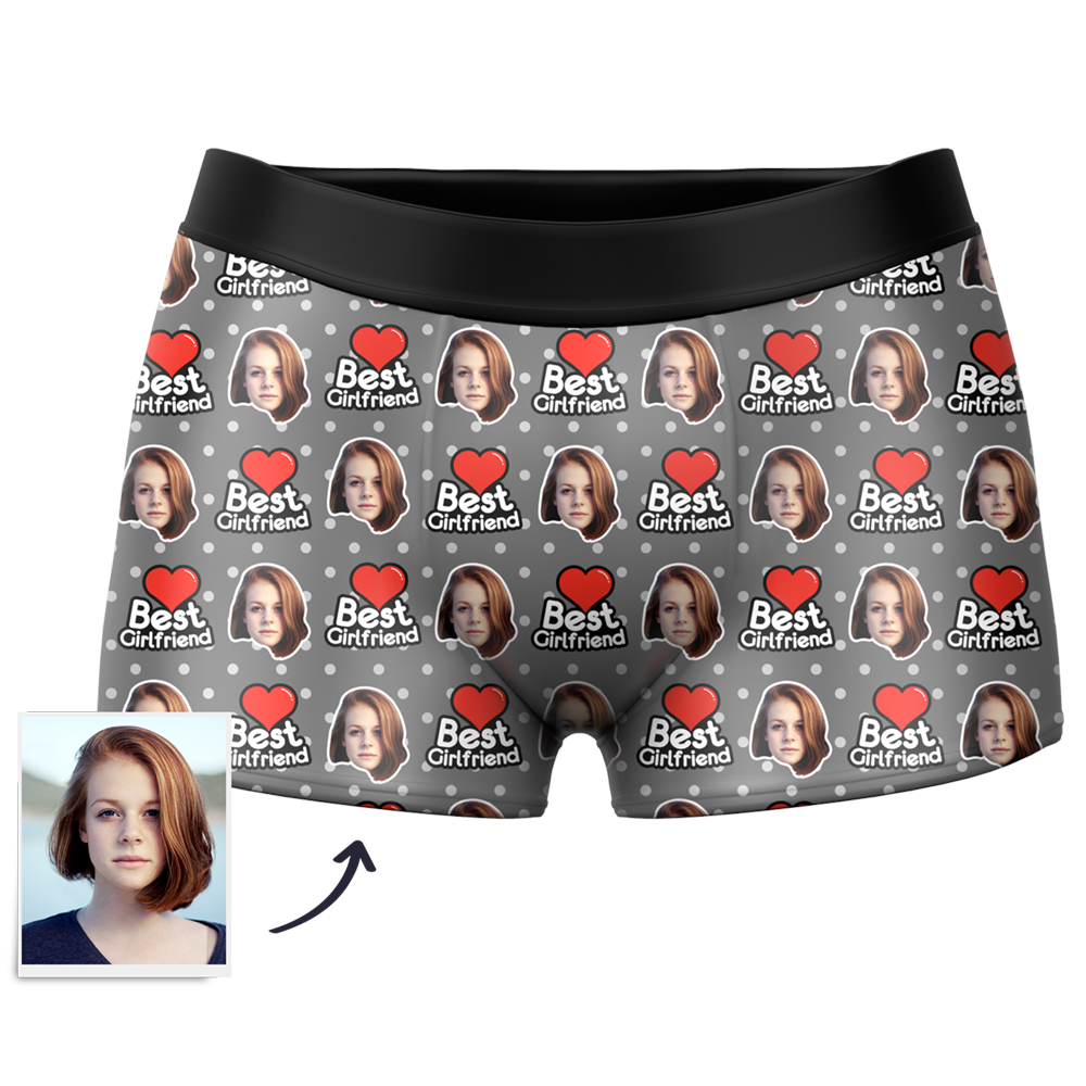 Men's Best Girlfriend 3D Online Preview Custom Face Boxer Shorts