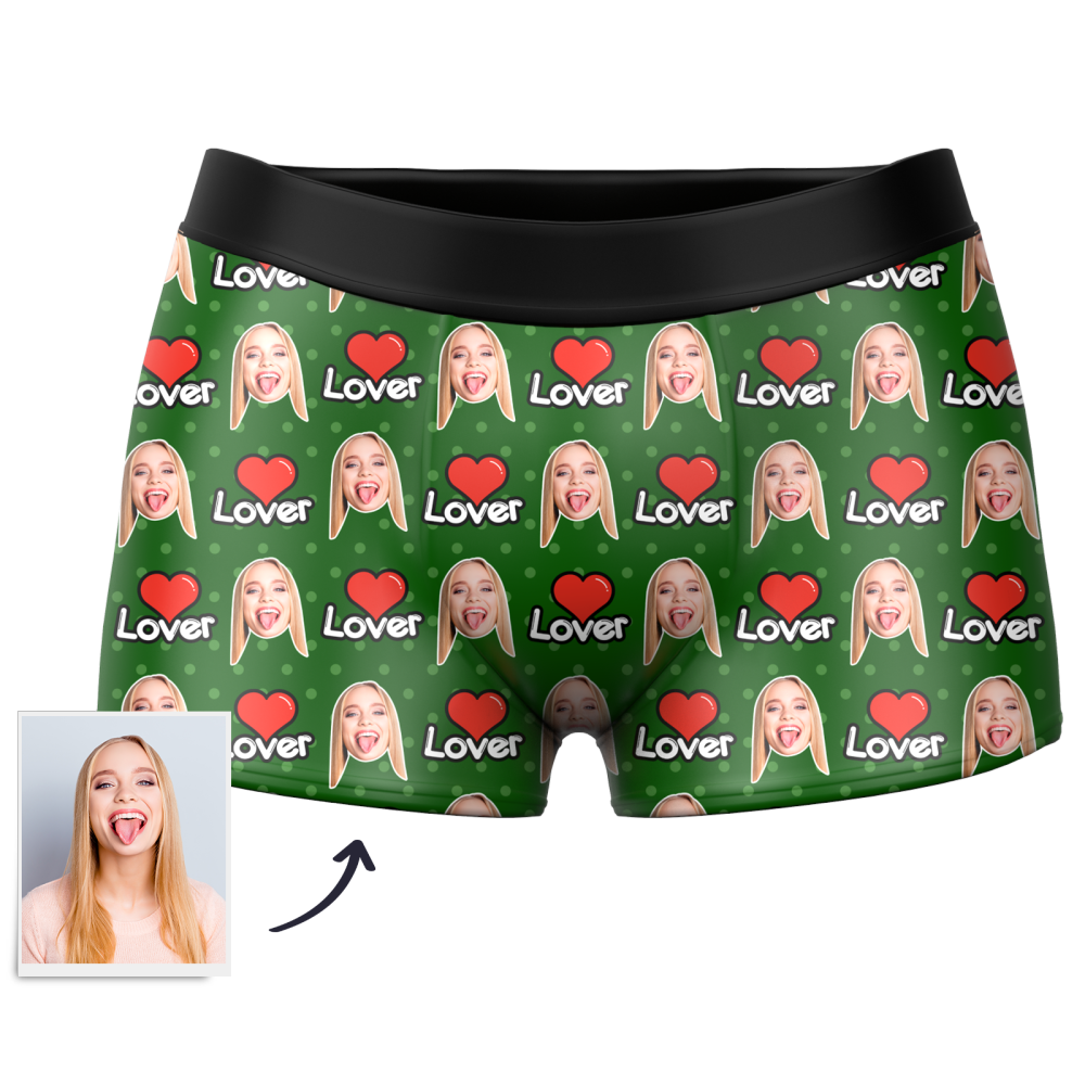 Men's Custom Face Colorful Boxer 3D Online Preview - Love Personalized LGBT Gifts - MyFaceSocksEU