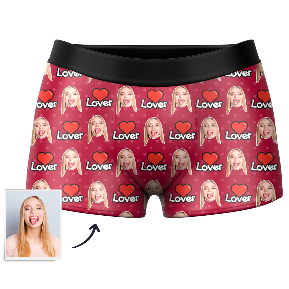Men's Custom Face Colorful Boxer 3D Online Preview - Love Personalized LGBT Gifts - MyFaceSocksEU