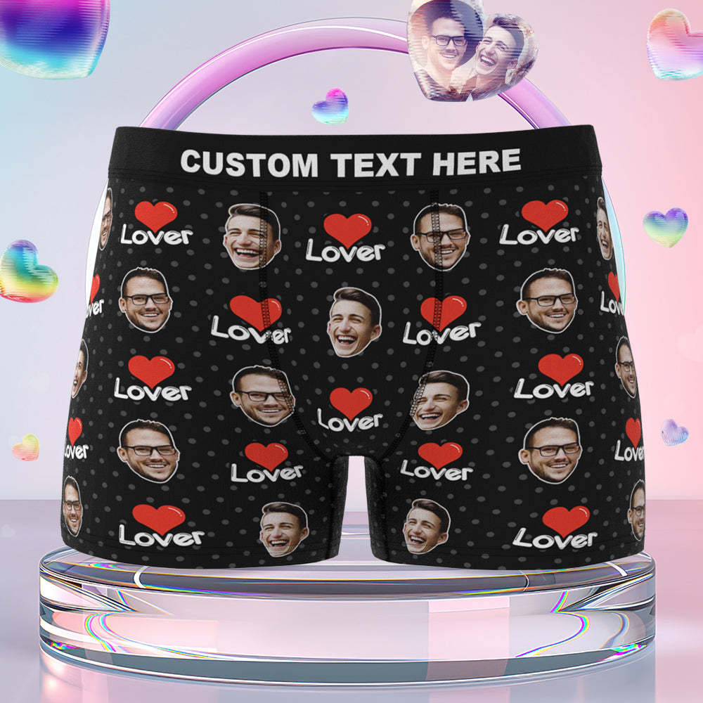 Men's Custom Face Colorful Boxer 3D Online Preview - Love Personalized LGBT Gifts - MyFaceSocksEU