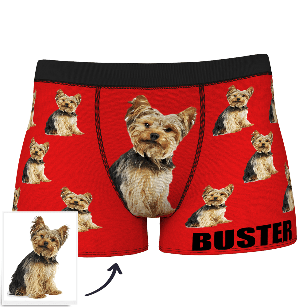 Custom Dog Boxer Shorts Painted Art Portrait - FaceSocksEU