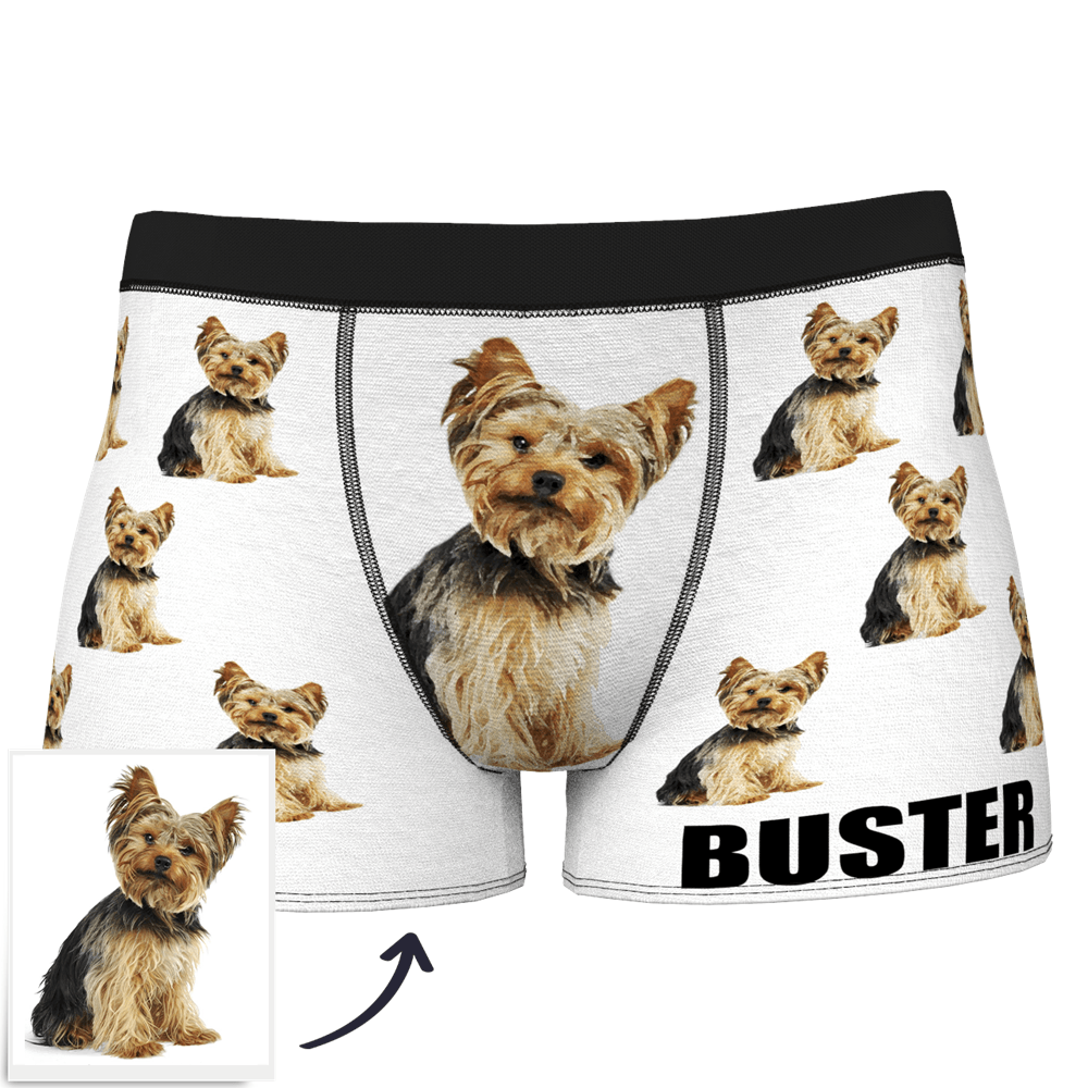 Custom Dog Boxer Shorts Painted Art Portrait - FaceSocksEU