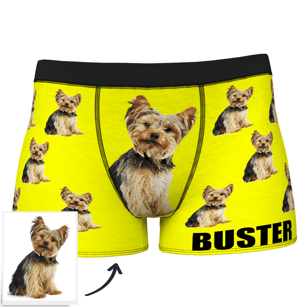 Custom Dog Boxer Shorts Painted Art Portrait - FaceSocksEU