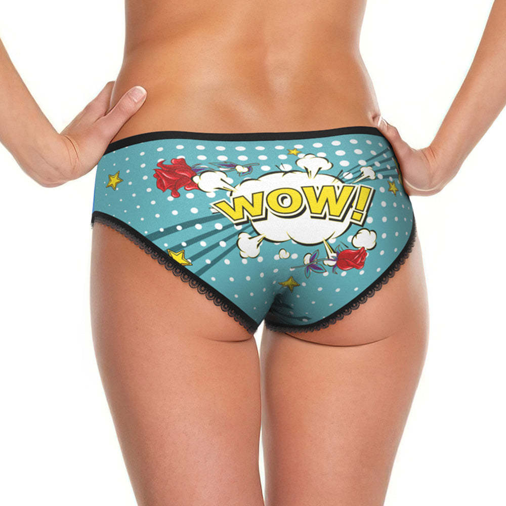 Custom Face Panties Personalized Cartoon-Style Lace Panties for Women - MyFaceSocksEU