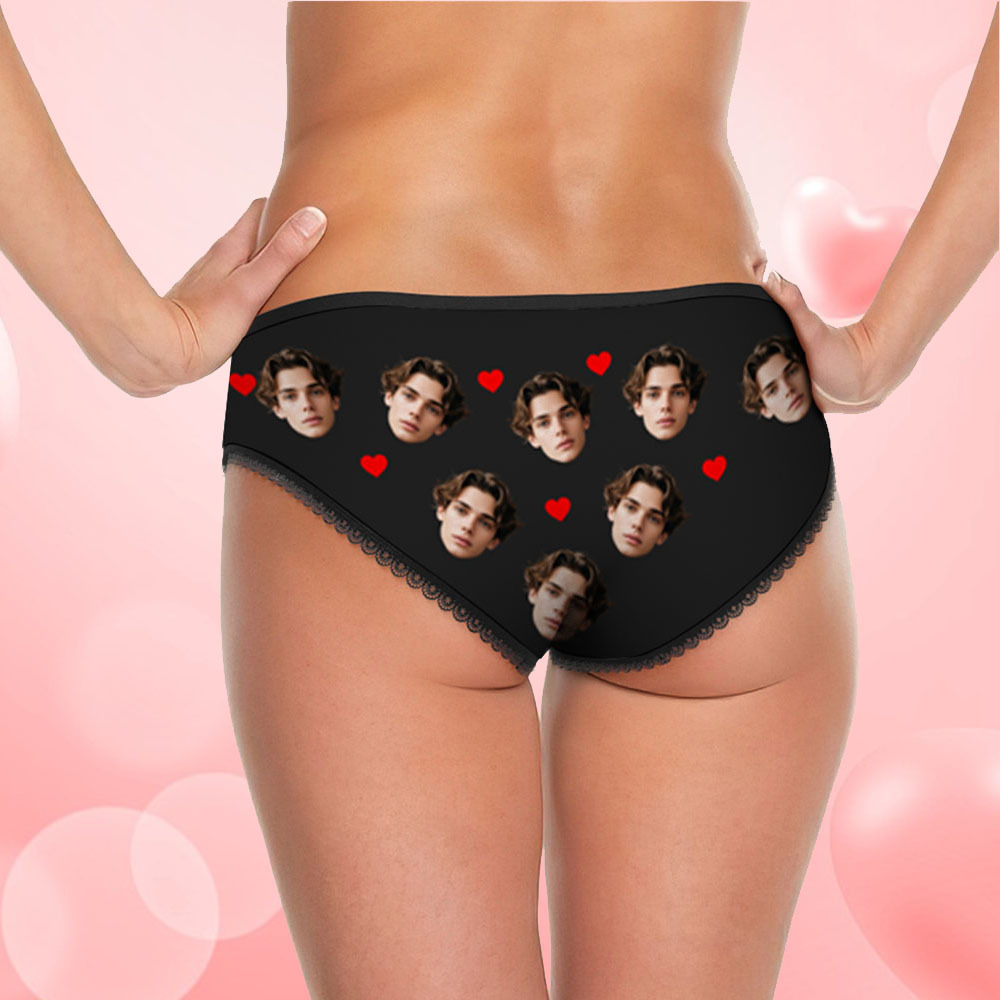 Custom Face Underwear Personalized Funny Panties Valentine's Day Gifts For Women - myfacesockseu