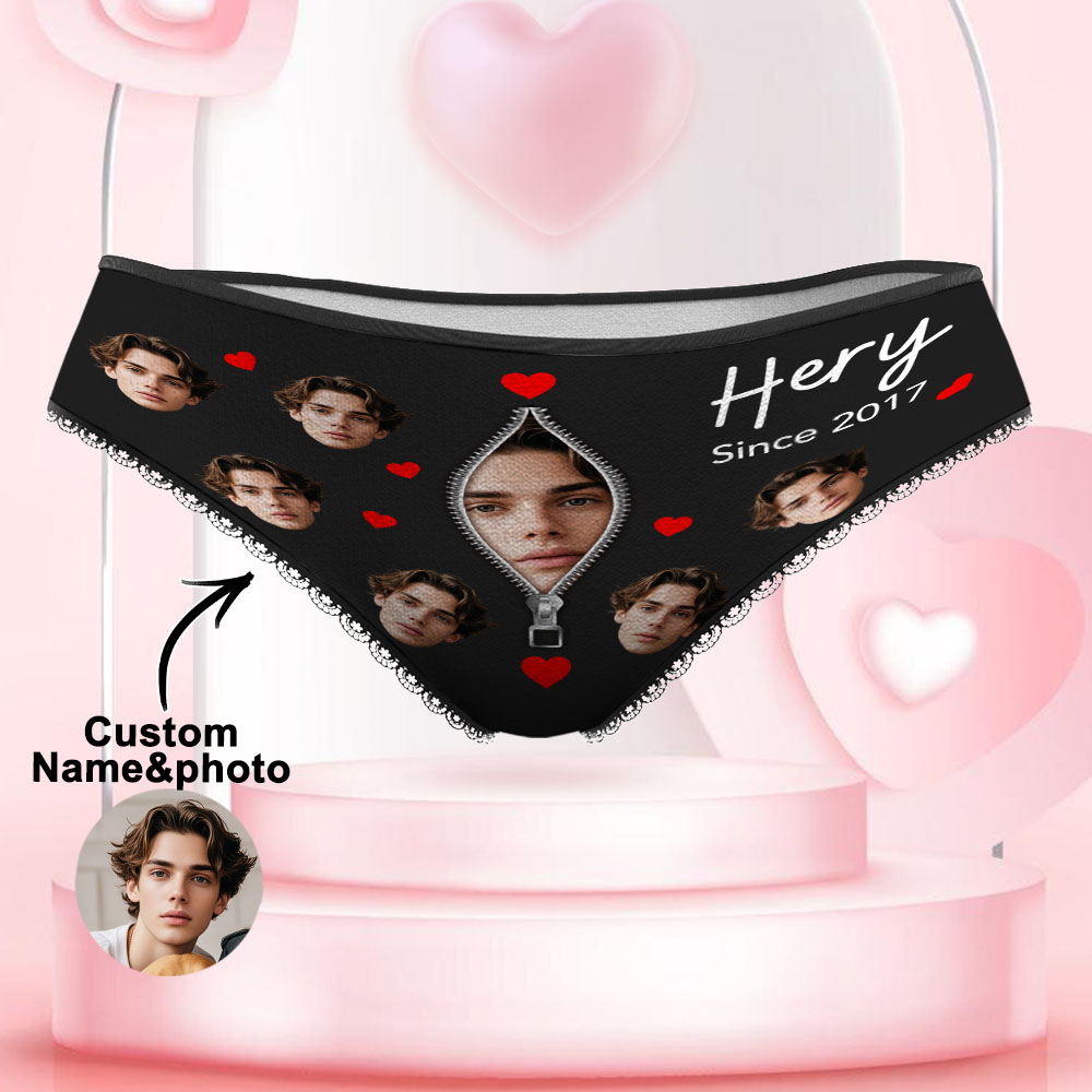 Custom Face Underwear Personalized Funny Panties Valentine's Day Gifts For Women