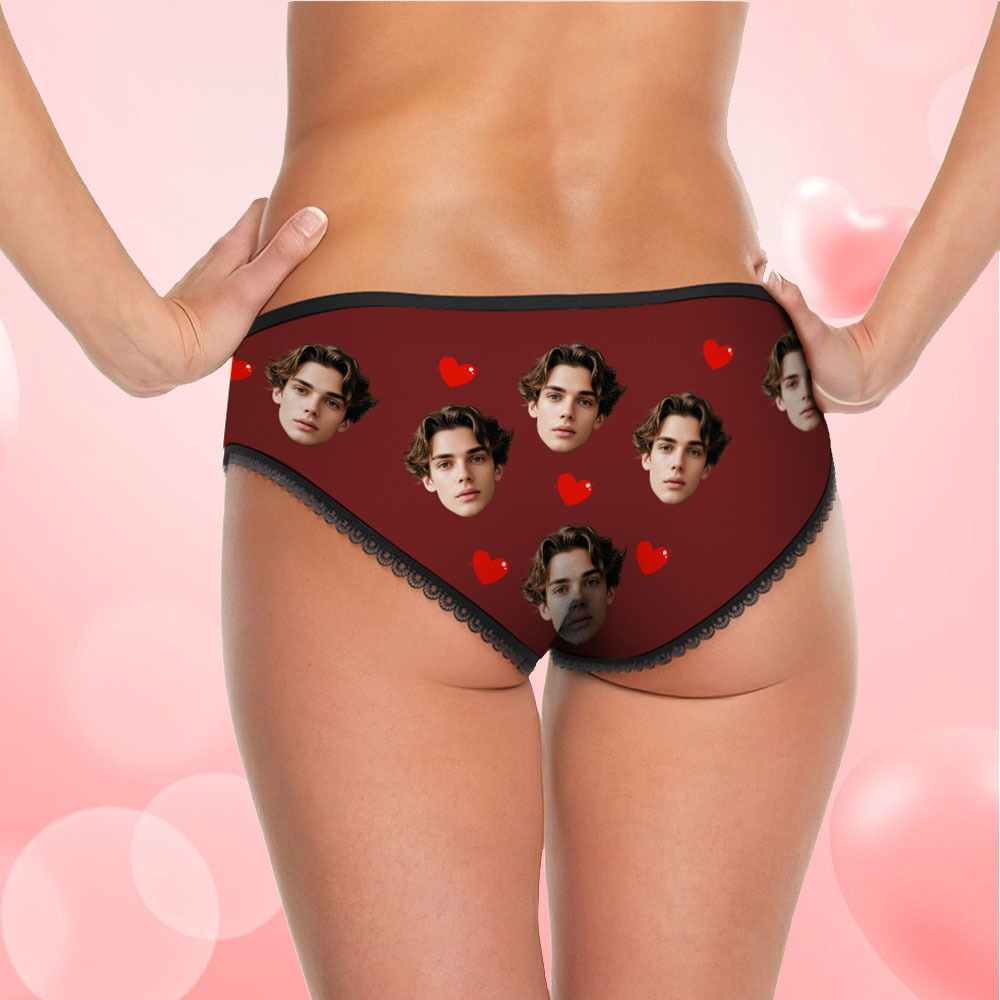 Custom Face Underwear Personalized Funny Panties Valentine's Day Gifts For Women - myfacesockseu