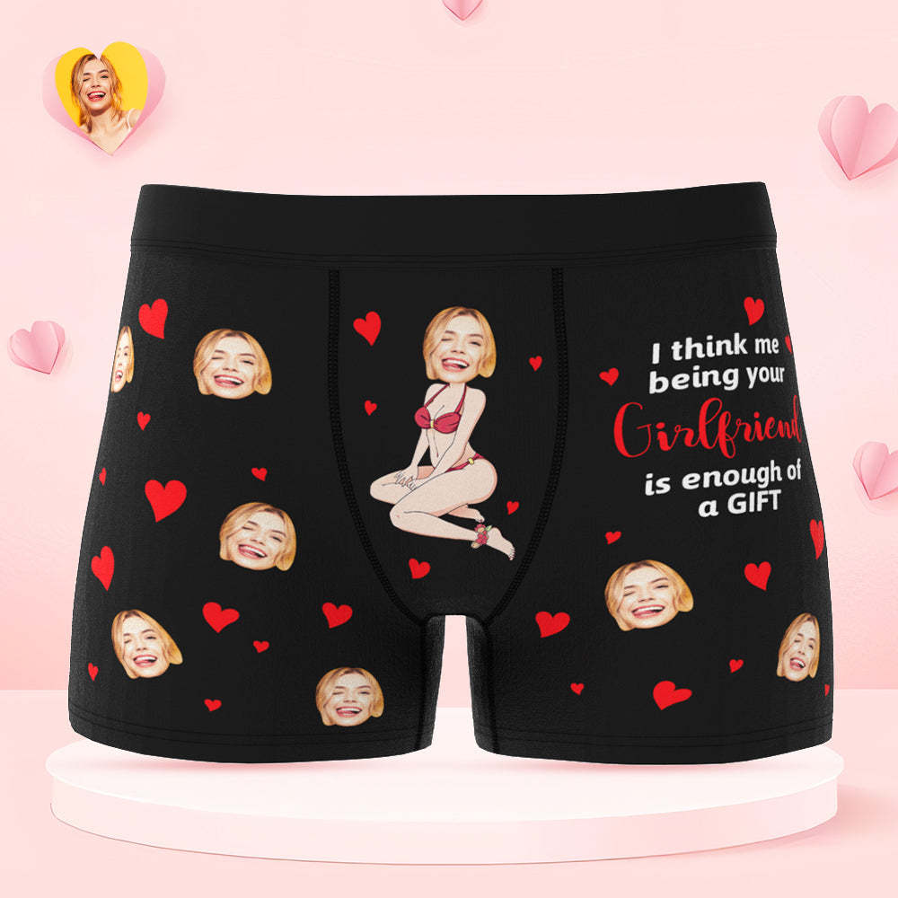 Custom Face Boxer Briefs Personalized Underwear Gift for Boyfriend Happy Valentine's Day - MyFaceSocksEU