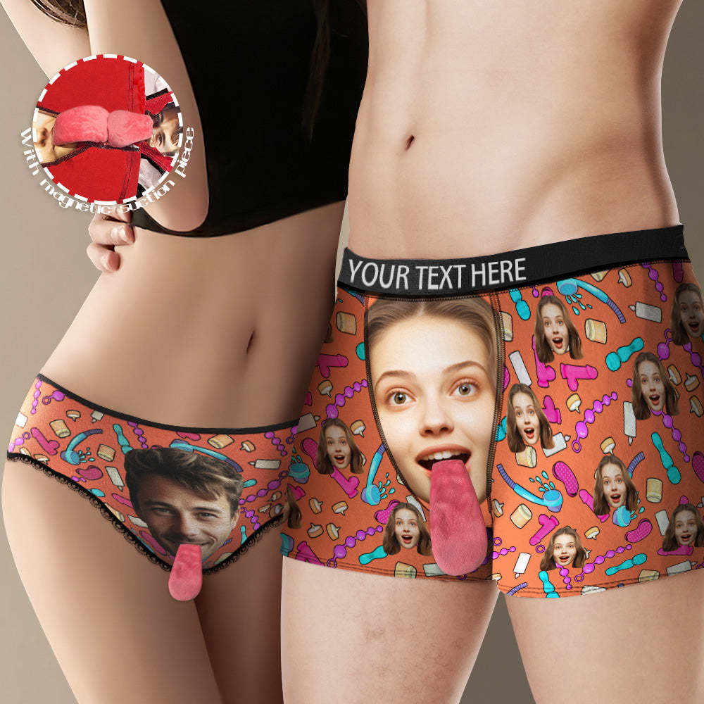 Custom Face Underwear Personalized Magnetic Tongue Underwear Valentine's Gifts for Lover - MyFaceSocksEU