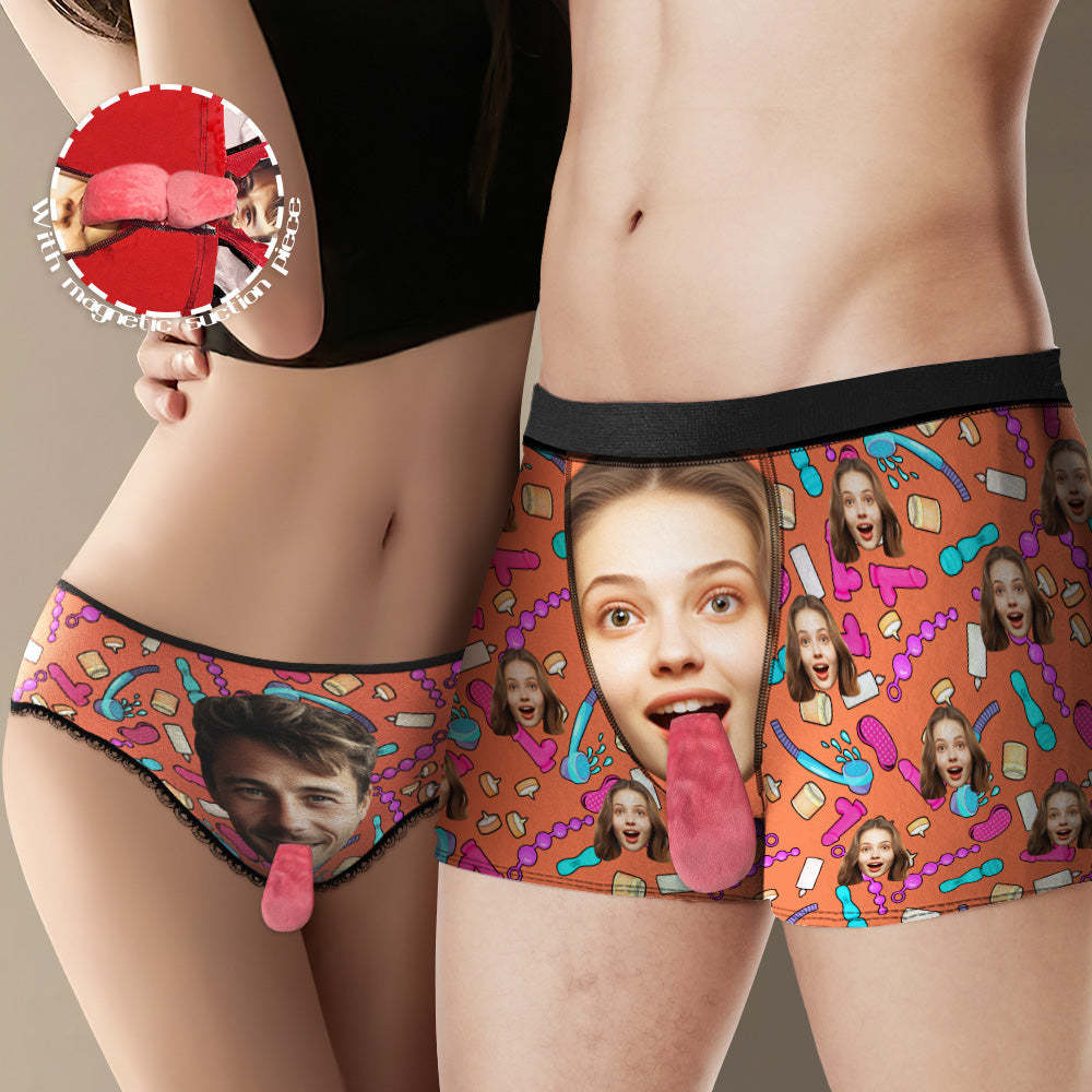 Custom Face Underwear Personalized Magnetic Tongue Underwear Valentine's Gifts for Lover - MyFaceSocksEU